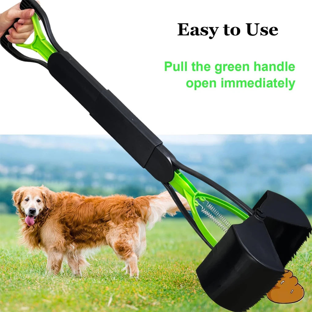 Pooper Scooper for Dog Jaw Clamp Heavy Duty Long Handle Poop Scooper for Dog Puppy Cat Waste Picker Pet Cleaning Shovel Tools