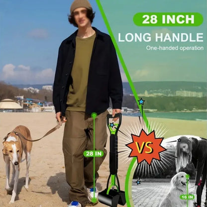 Pooper Scooper for Dog Jaw Clamp Heavy Duty Long Handle Poop Scooper for Dog Puppy Cat Waste Picker Pet Cleaning Shovel Tools