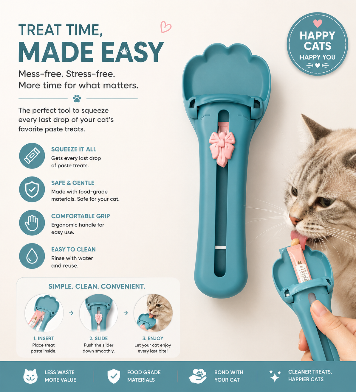 Waglines Cat Strip Squeeze Spoon