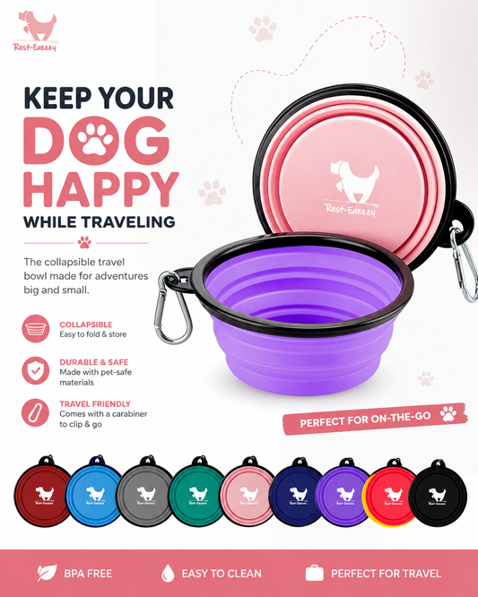 Collapsible Dog Bowls for Travel, 2-Pack Dog Portable Water/ Food Bowl